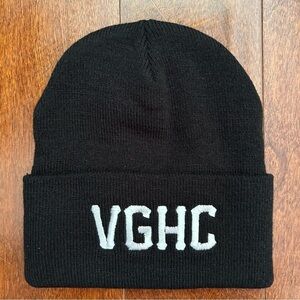 Violent Gentlemen Knitted Beanie, Black and White, Embroidered Lettering, NWOT
